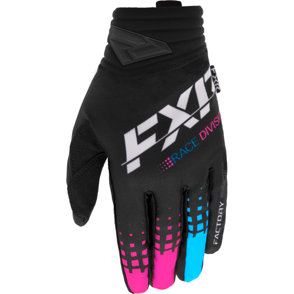 FXR Prime MX Glove 23 Black / Blue / Pink