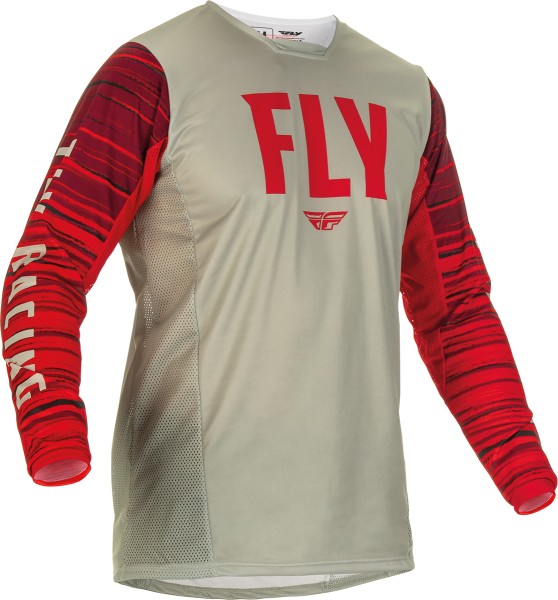 Fly MX-Jersey Kinetic Wave Light Grey-Red