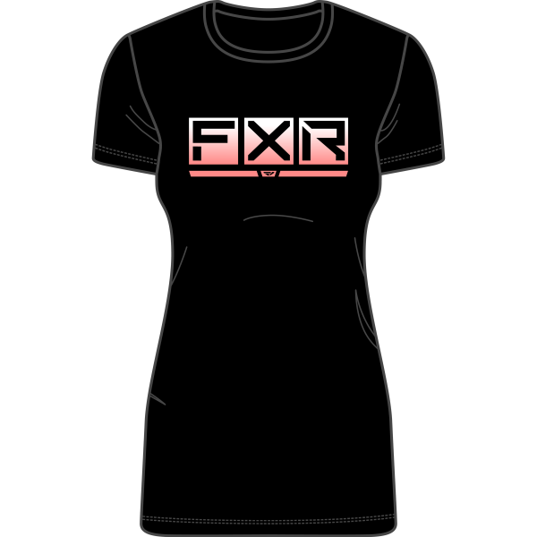 FXR Damen Podium Premium T-Shirt Black / Muted Melon