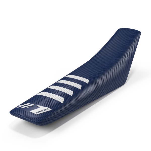 ONEGRIPPER Seat Cover - RIBBED DARK BLUE - WHITE