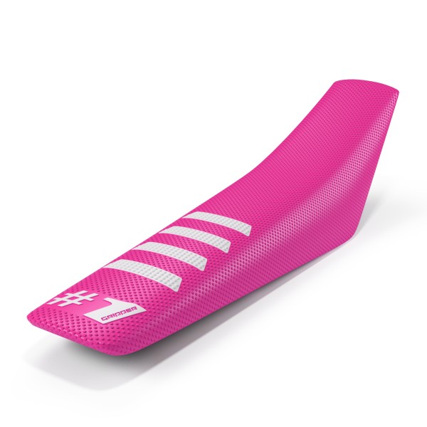 ONEGRIPPER Seat Cover - RIBBED PINK - WHITE