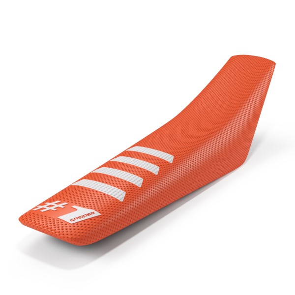 ONEGRIPPER Seat Cover - RIBBED ORANGE - WHITE