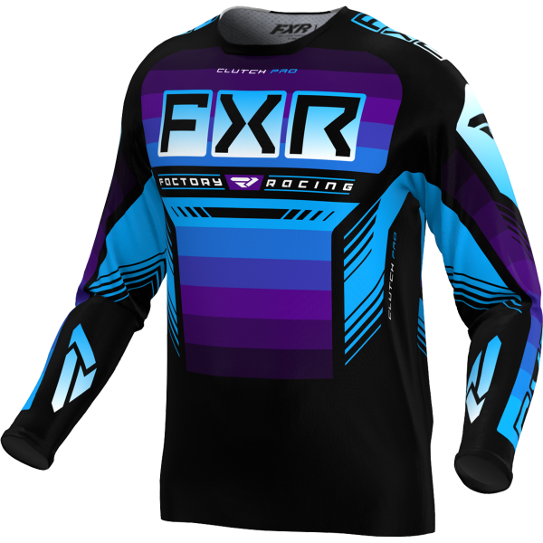 FXR Clutch Pro MX Jersey 24 Black / Purple / Blue