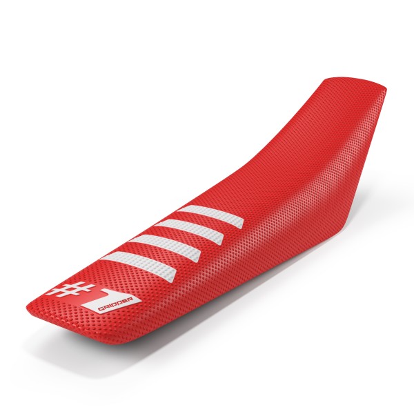 ONEGRIPPER Seat Cover - RIBBED RED - WHITE