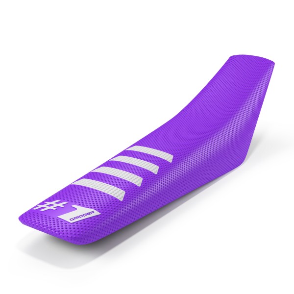 ONEGRIPPER Seat Cover - RIBBED PURPLE - WHITE