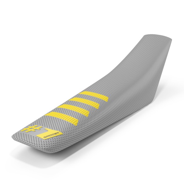 ONEGRIPPER Seat Cover - RIBBED LIGHT GREY - YELLOW