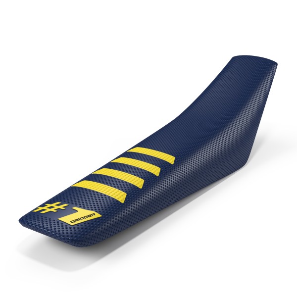 ONEGRIPPER Seat Cover - RIBBED DARK BLUE - YELLOW