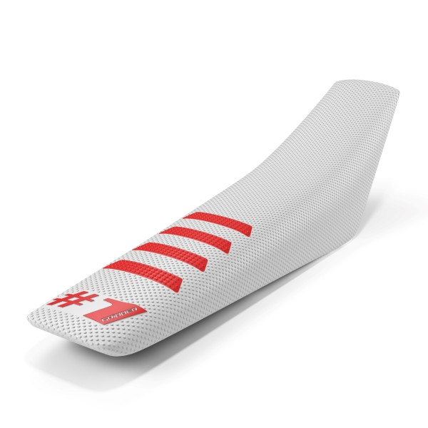 ONEGRIPPER Seat Cover - RIBBED WHITE - RED